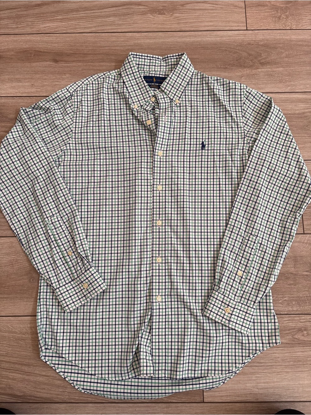 Polo by Ralph Lauren Green & Navy Check Long-Sleeve Button-Down Shirt
